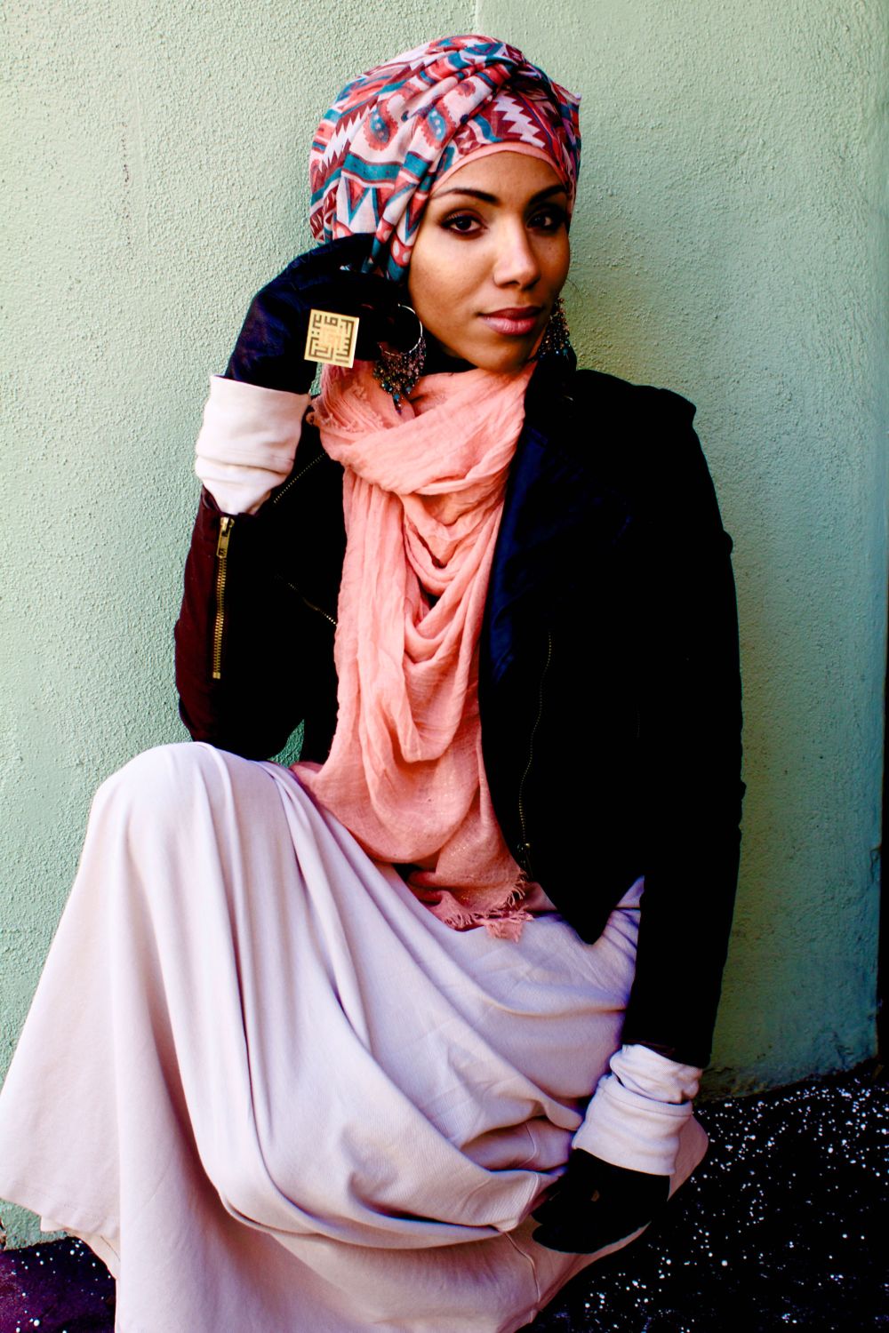 Woman wearing hijab.