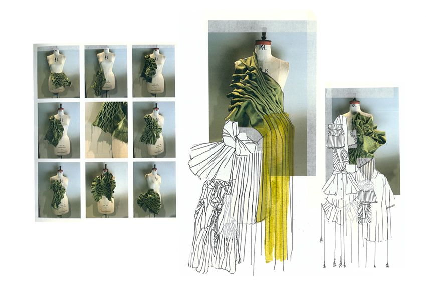 Photographs and drawings of green form
