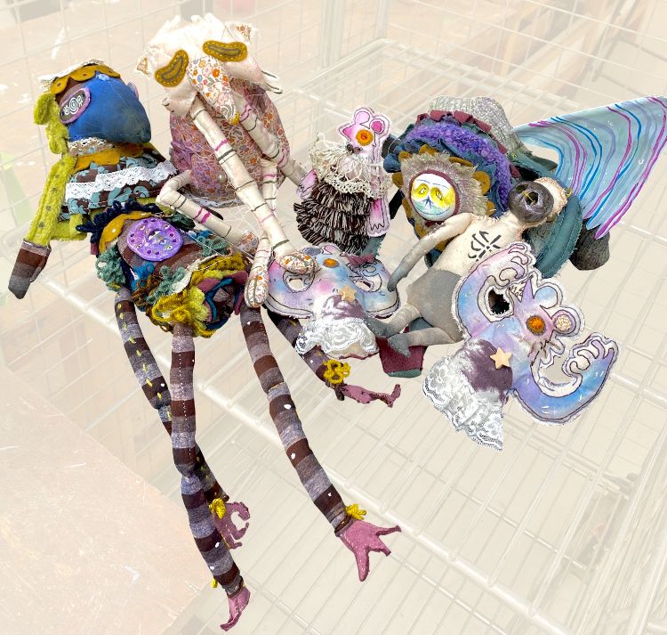 Recycled materials turned into a sculpture