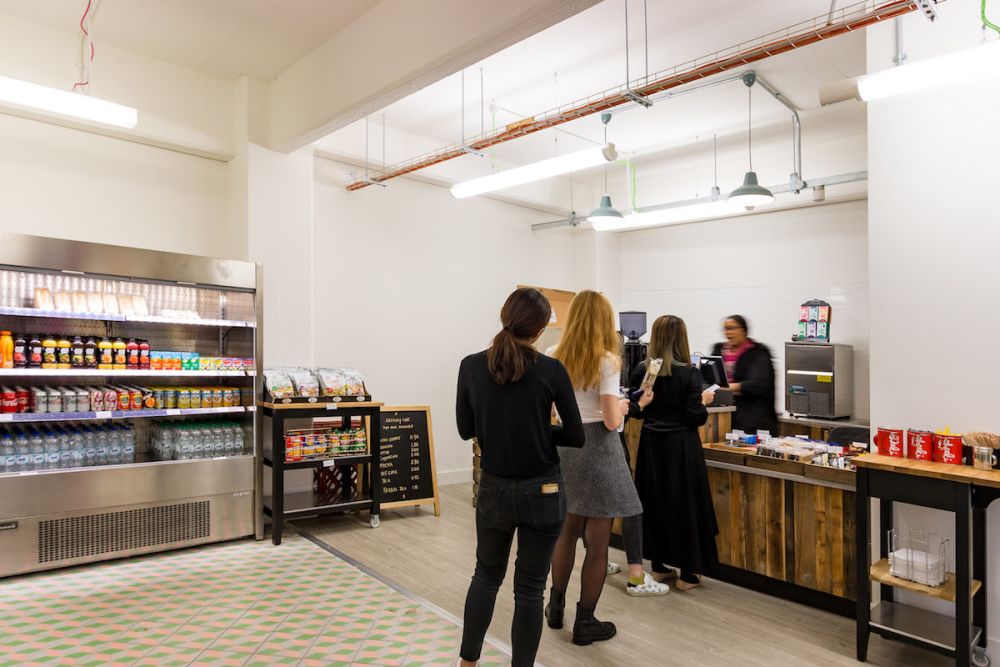 Inside the canteen at Central Saint Martins' Archway campus