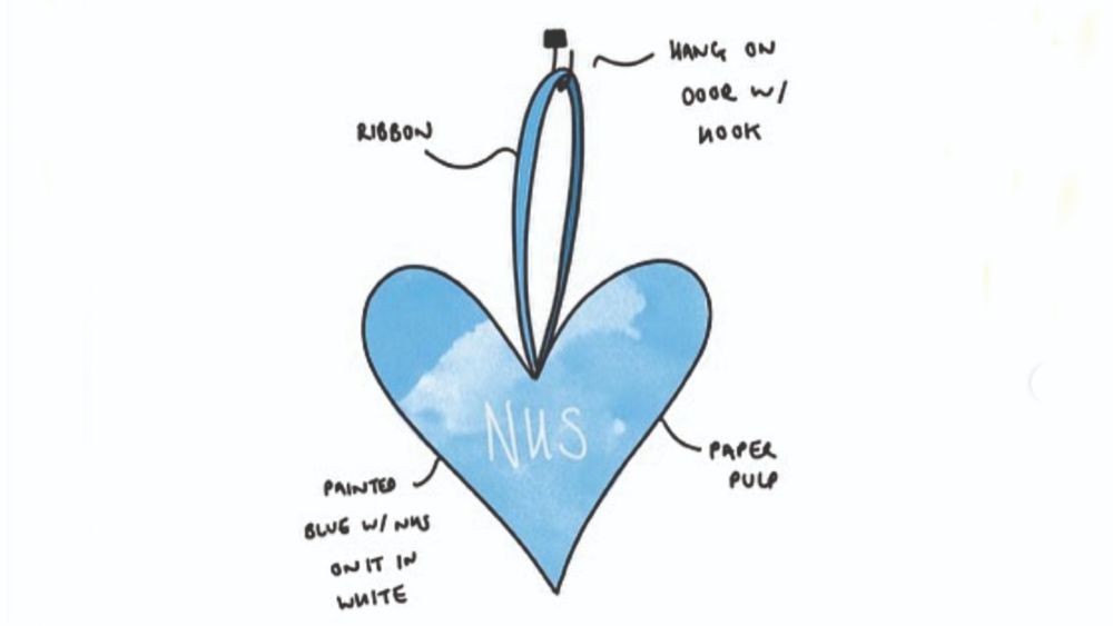 Design for heart-shaped tokens celebrating the NHS created by Joanne Evans for the TrashCanLdn project