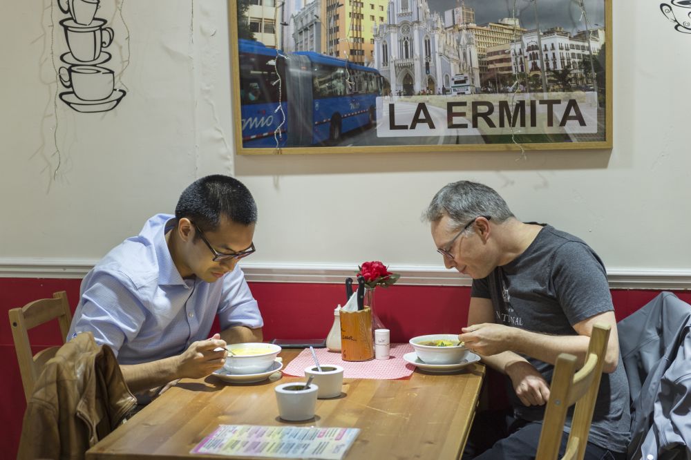Two diners at El Progreso. 