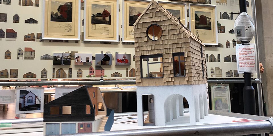 An architectural model on display