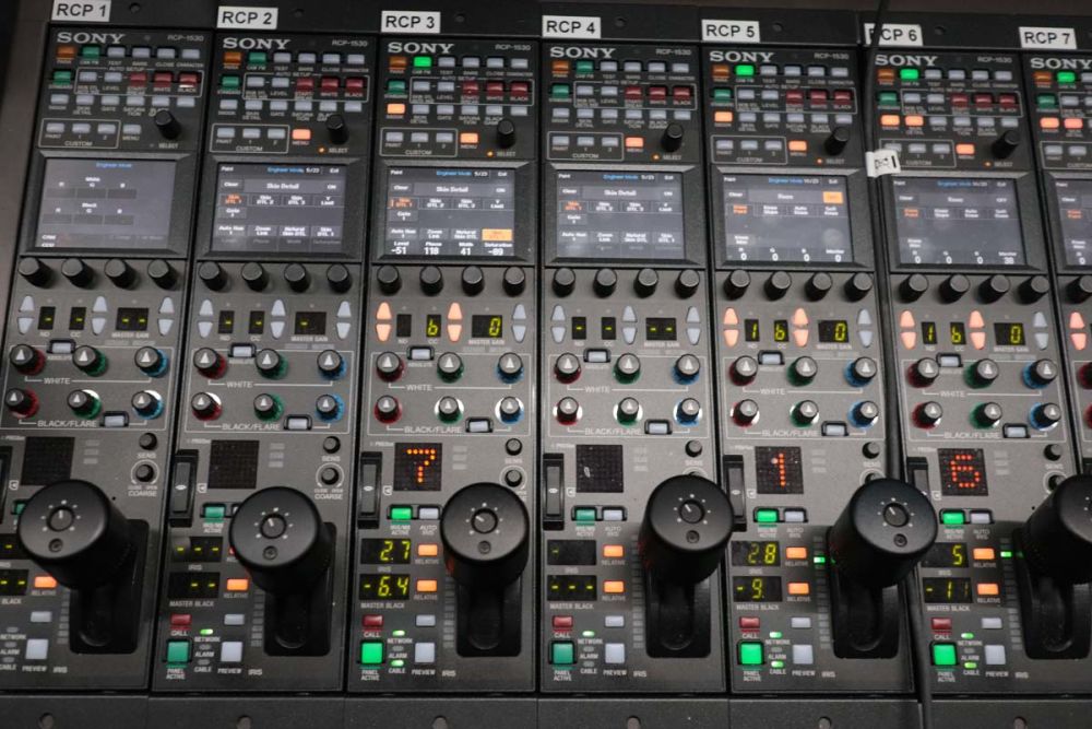 close-up of control room