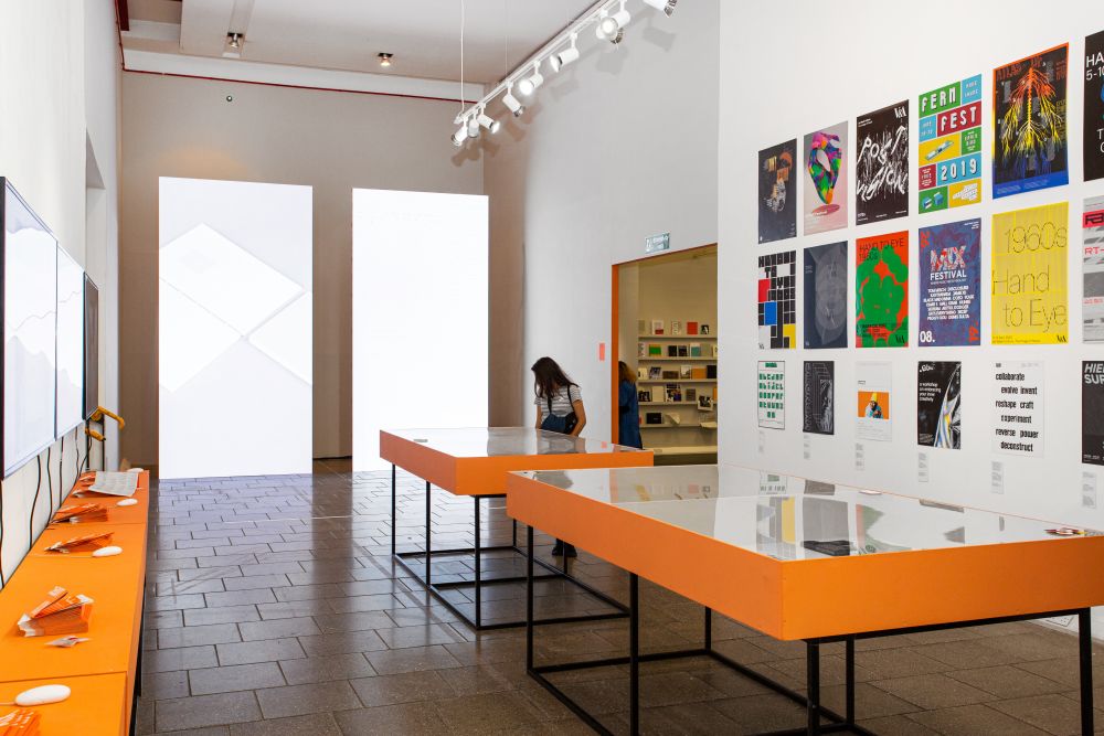 Gallery view showing exhibited posters from BA (Hons) Graphic Media Design students.