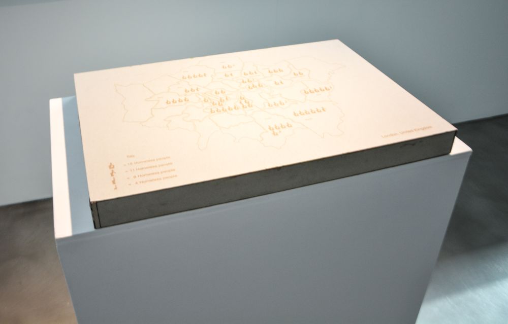 A map of london on a plinth