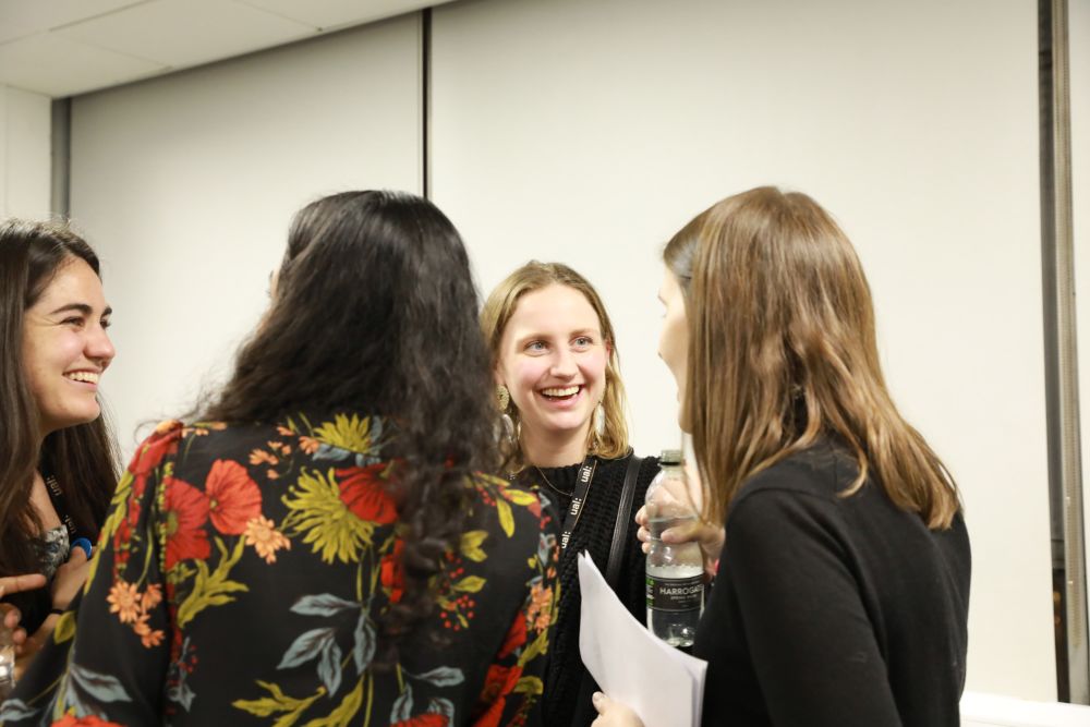 Core team smiling and laughing
