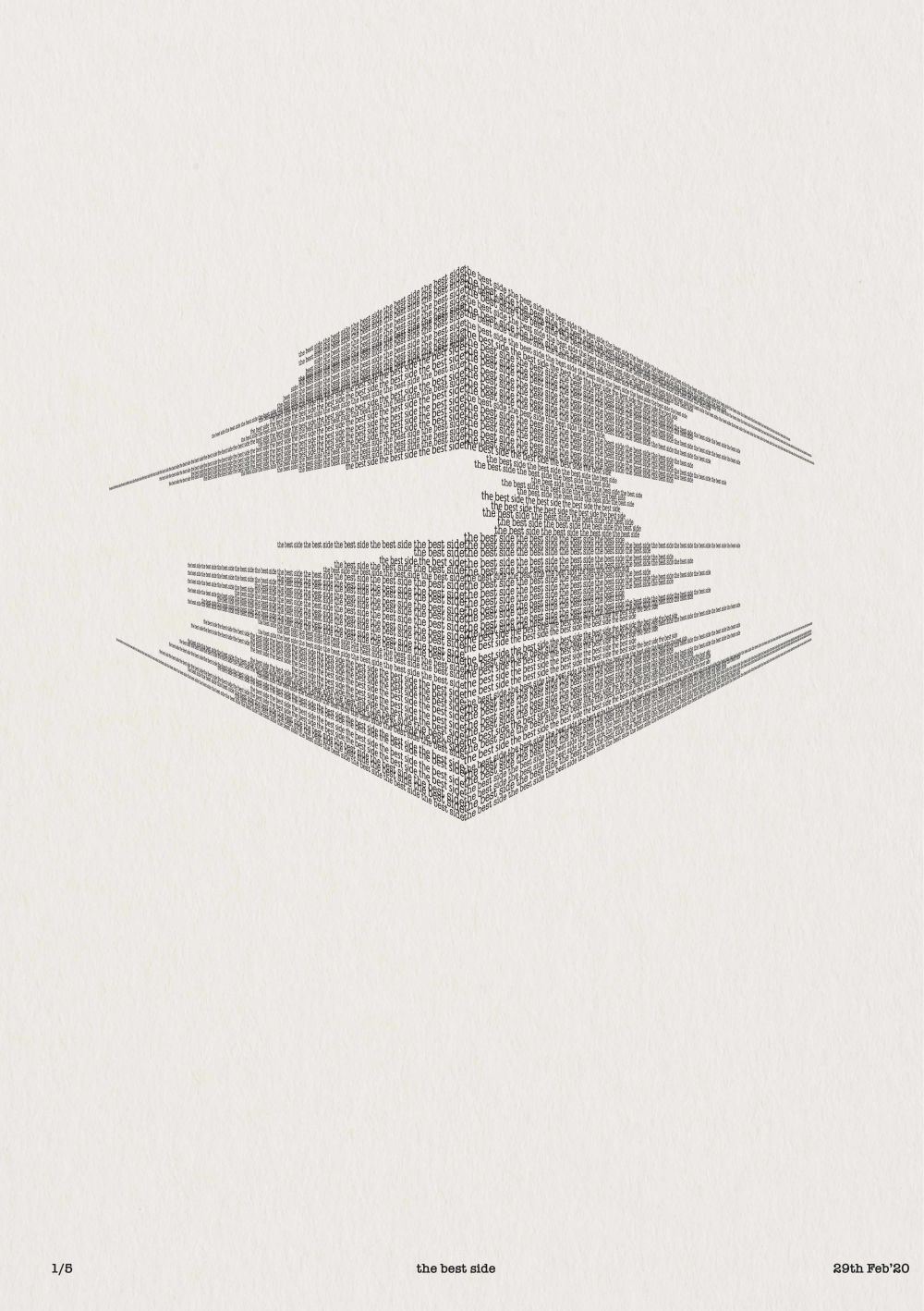 Three dimensional shape build from 0 and 1