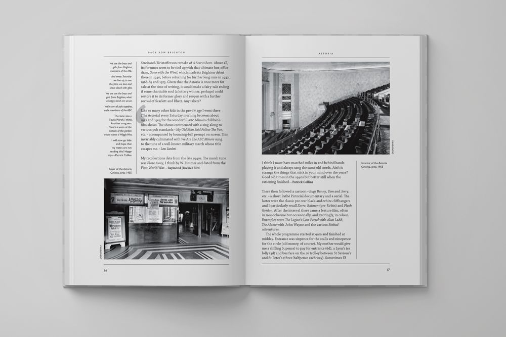 A book open on a table with 2 images and text