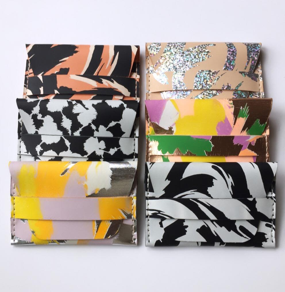 A range of screen-printed accessories by the designer Joanna Vanderpuije