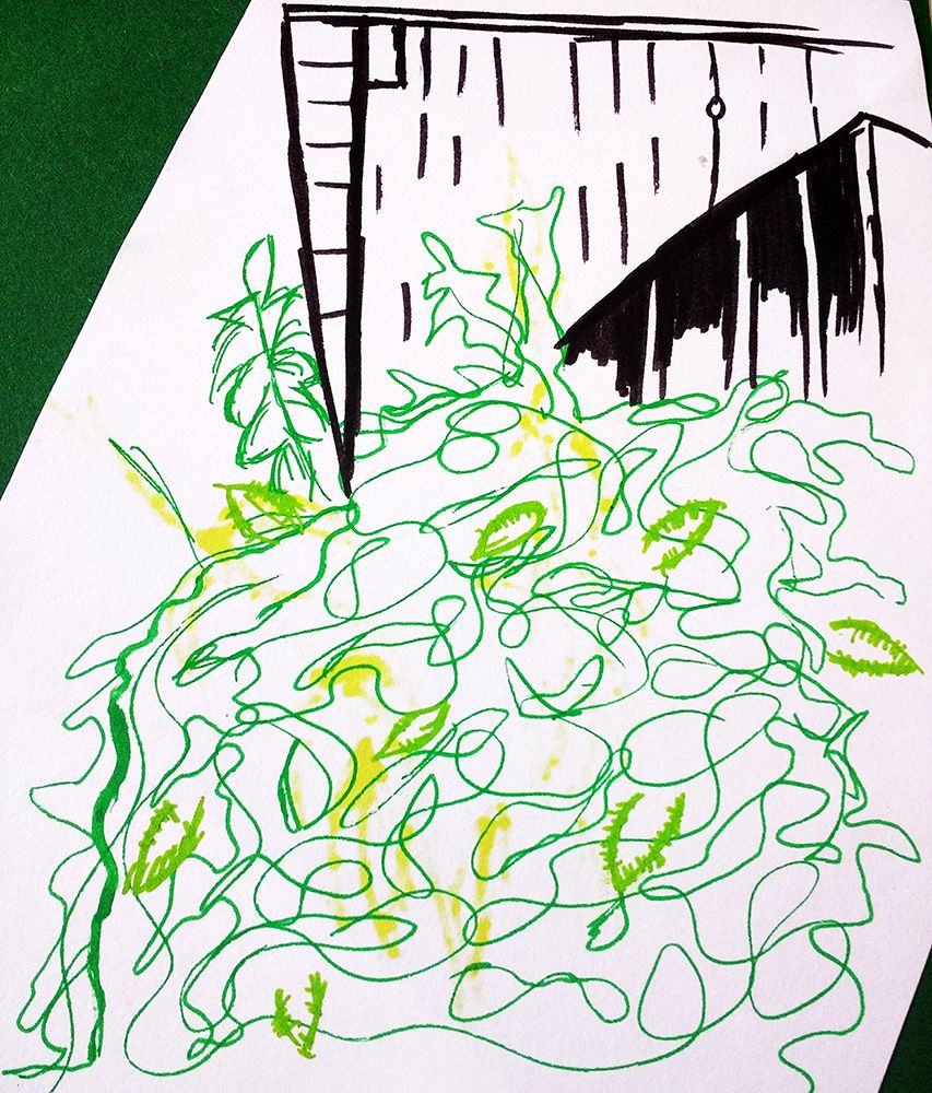 Buildings and impression of foliage.