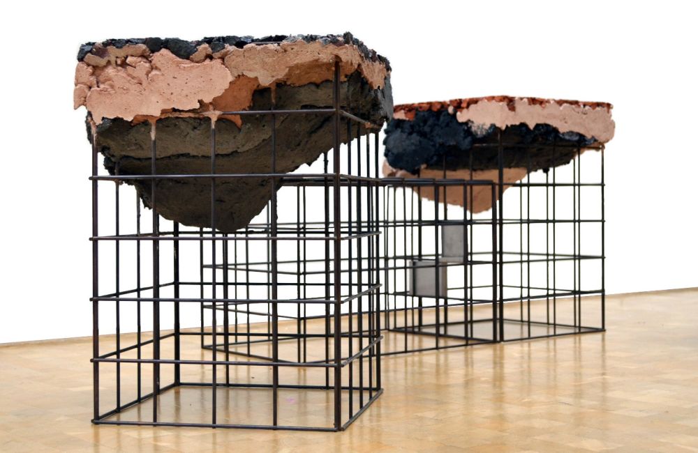 Wire frames in three-dimensions with composite seats and table tops