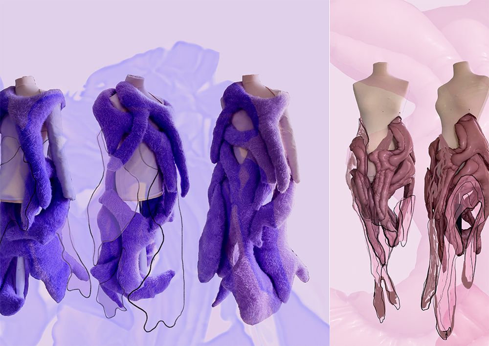 Stephanie Uhart's BA work, collage development work.
