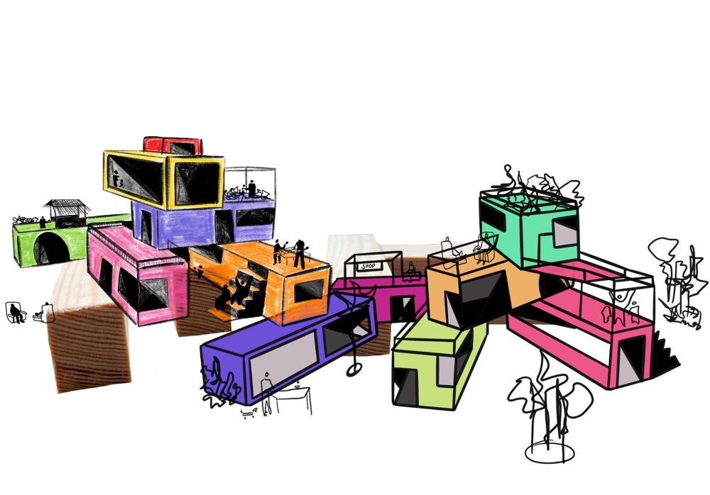 Illustration of coloured structures