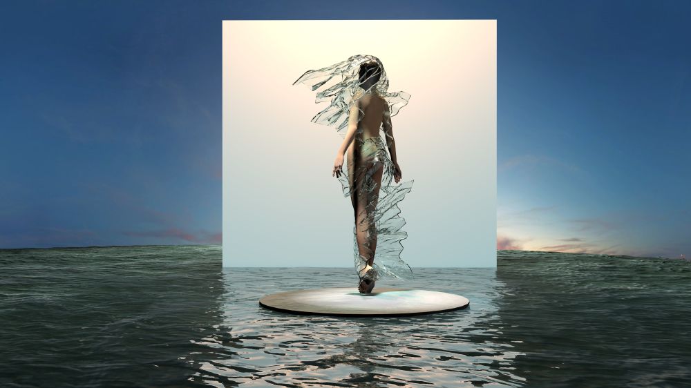 Digital image if figured wrapped in transparent material