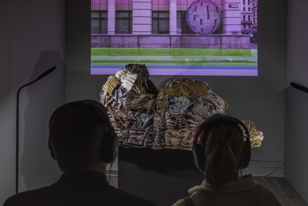Student work in gallery spaces at London College of Communication 