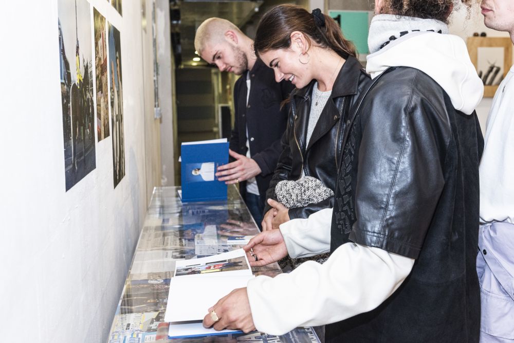 Student work in gallery spaces at London College of Communication 