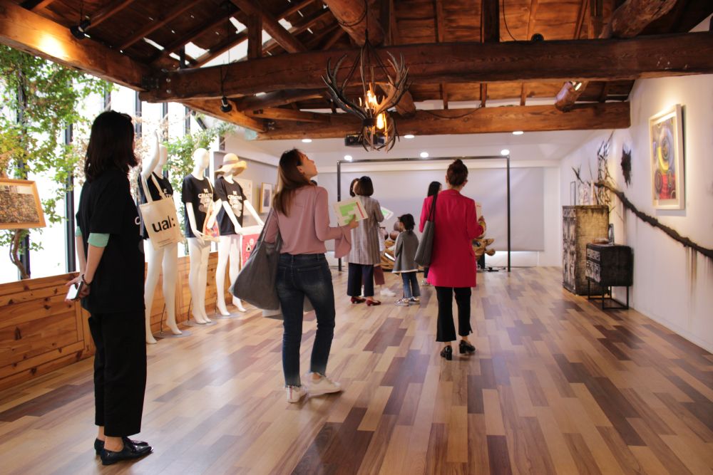 People looking around an exhibition