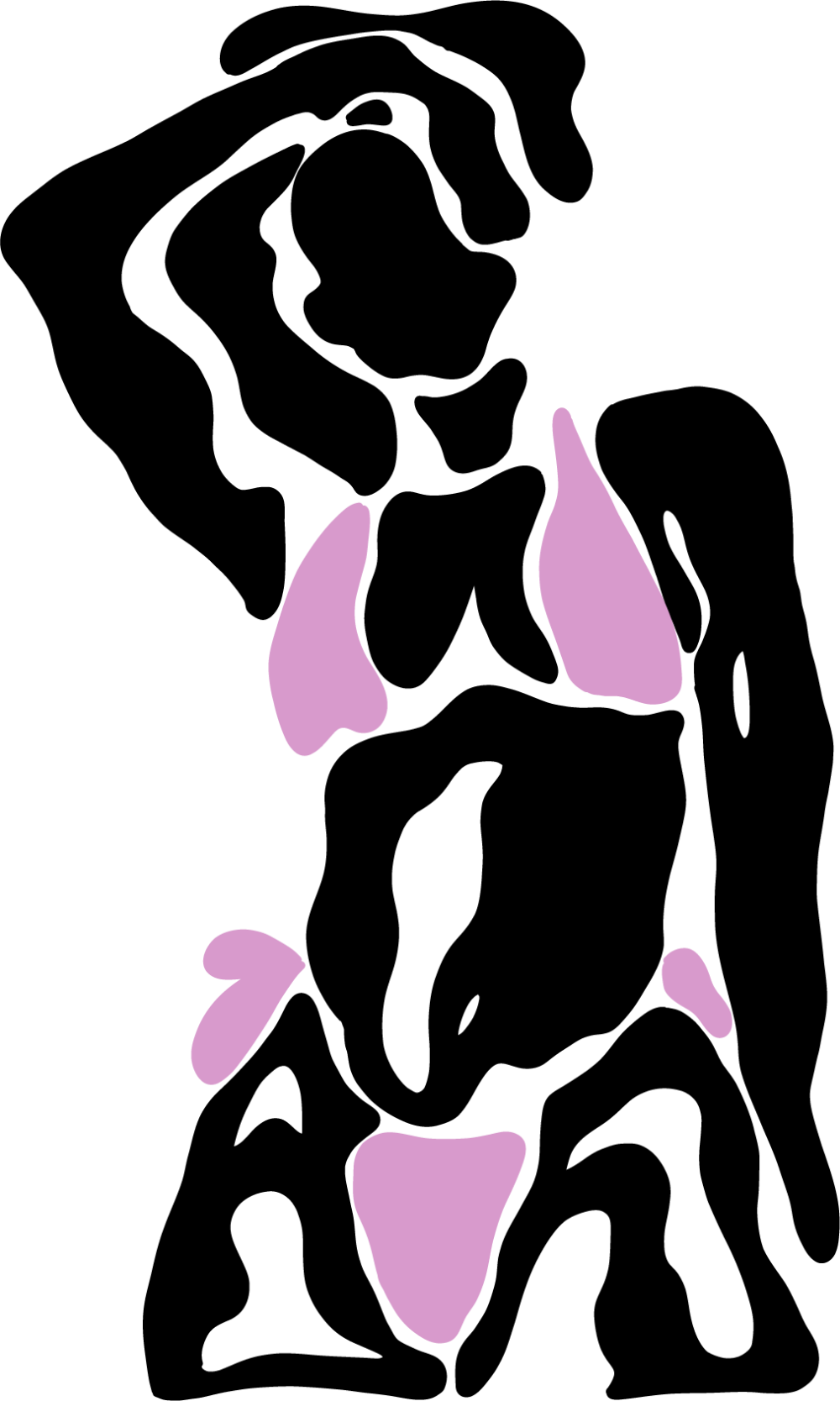 Illustration of Black person in a pink bikini