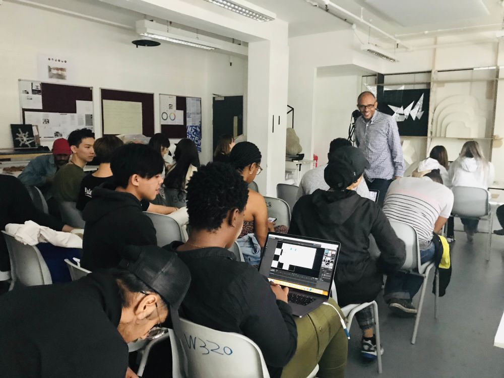 Students explaining their projects as part of the Dynamic Space Design