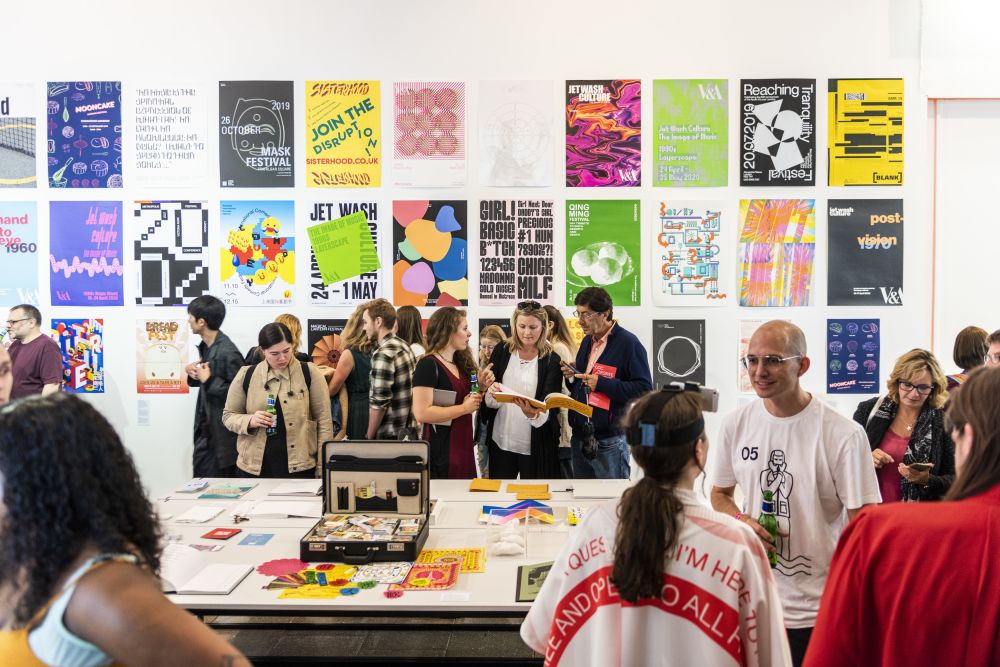 Student work in gallery spaces at London College of Communication 