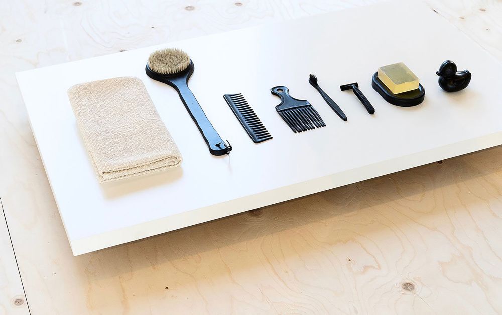 Series of dark objects laid out