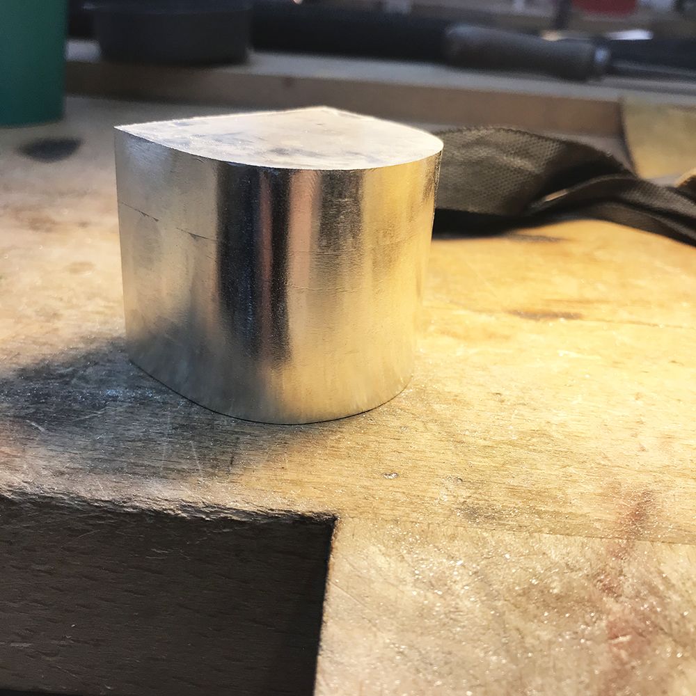 Handmade silver box with lid.