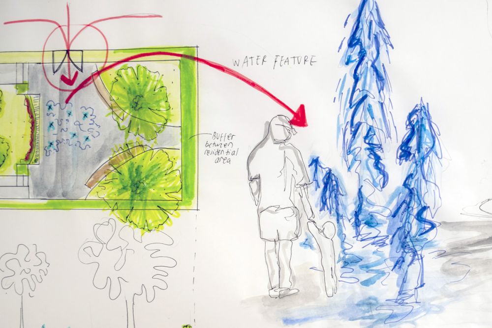 Juan's work from the short course. Showing his landscape proposal.