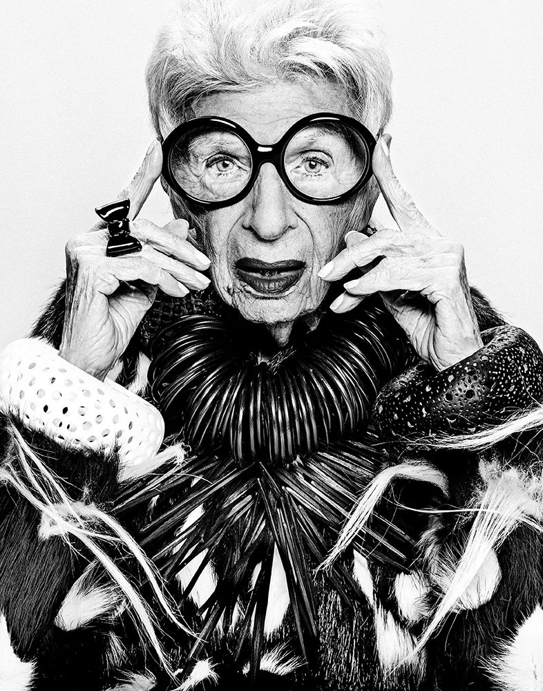Iris Apfel wearing Sarah King's jewellery.