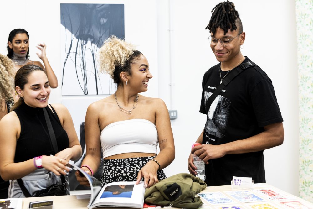 Student work in gallery spaces at London College of Communication 