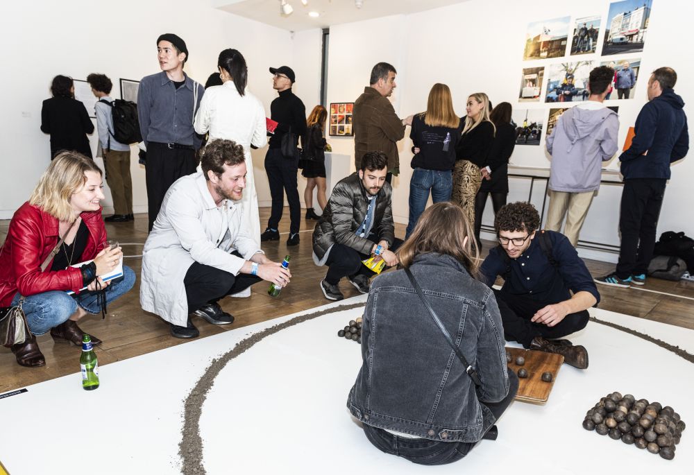 Student work in gallery spaces at London College of Communication 