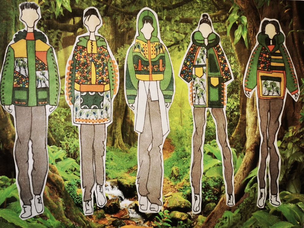 A series of students fashion and textile designs inspired by nature.