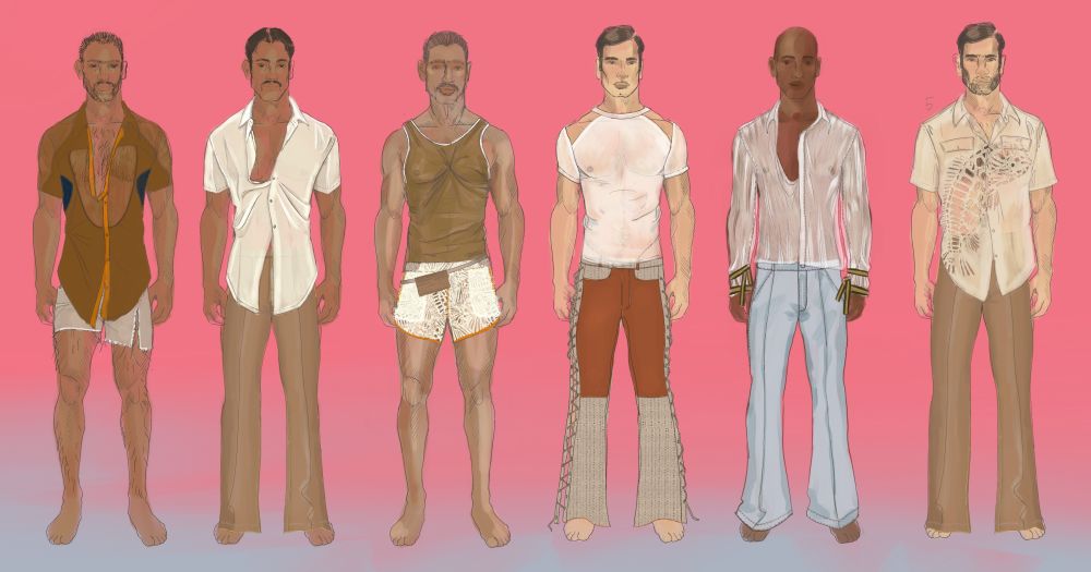 illustrations of various menswear outfits