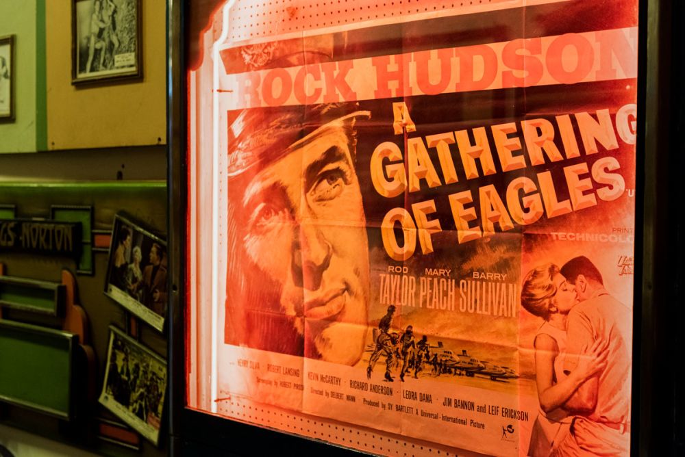 'A Gathering of Eagles' vintage print poster in situ at The Cinema Museum