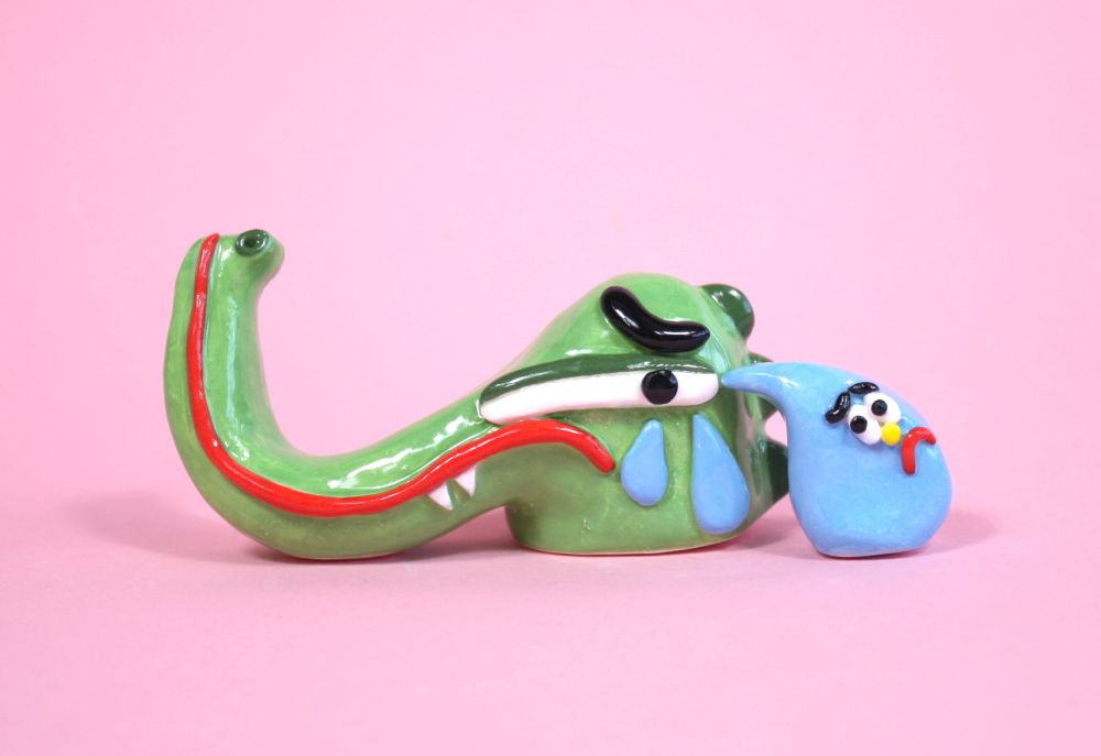 Ceramic green character