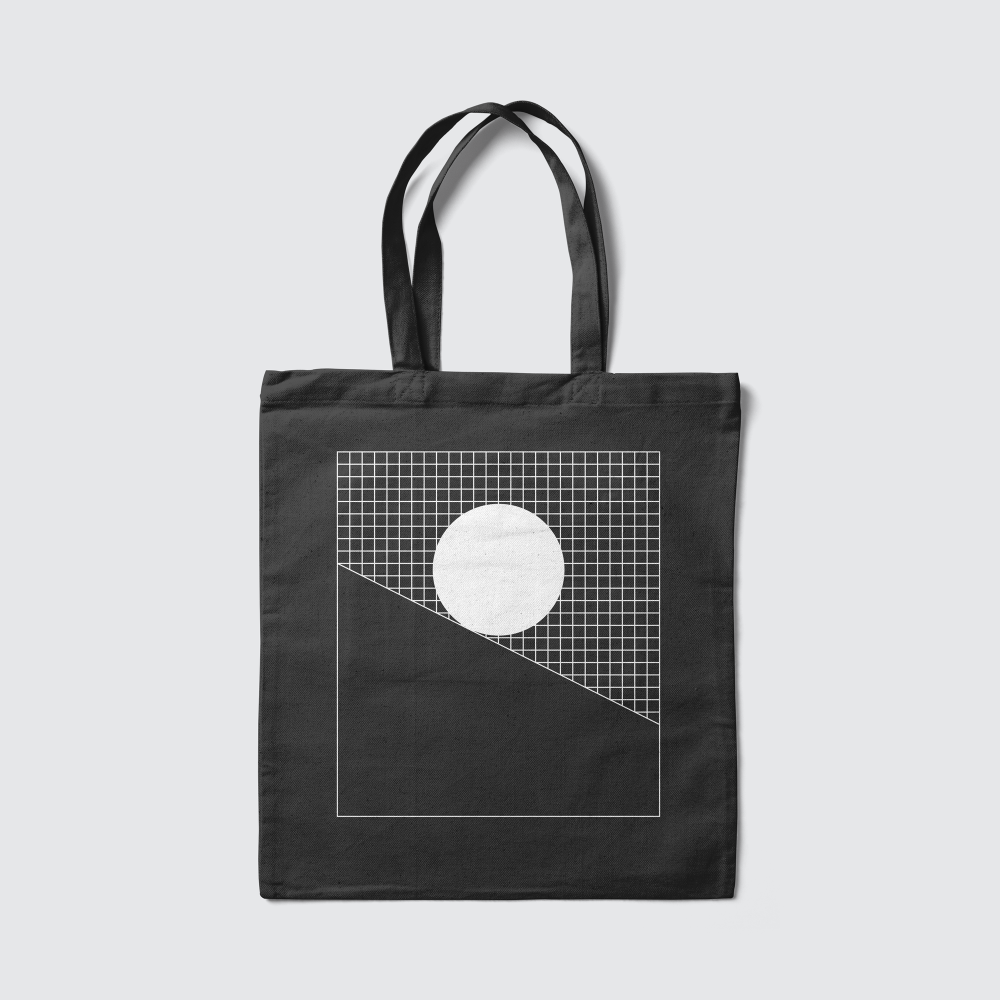 Modes of thought motivational poster momentum monochrome grid black bag by Lets Be Brief