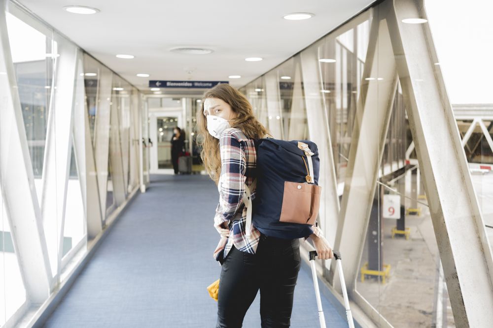 leaving airport wearing masks
