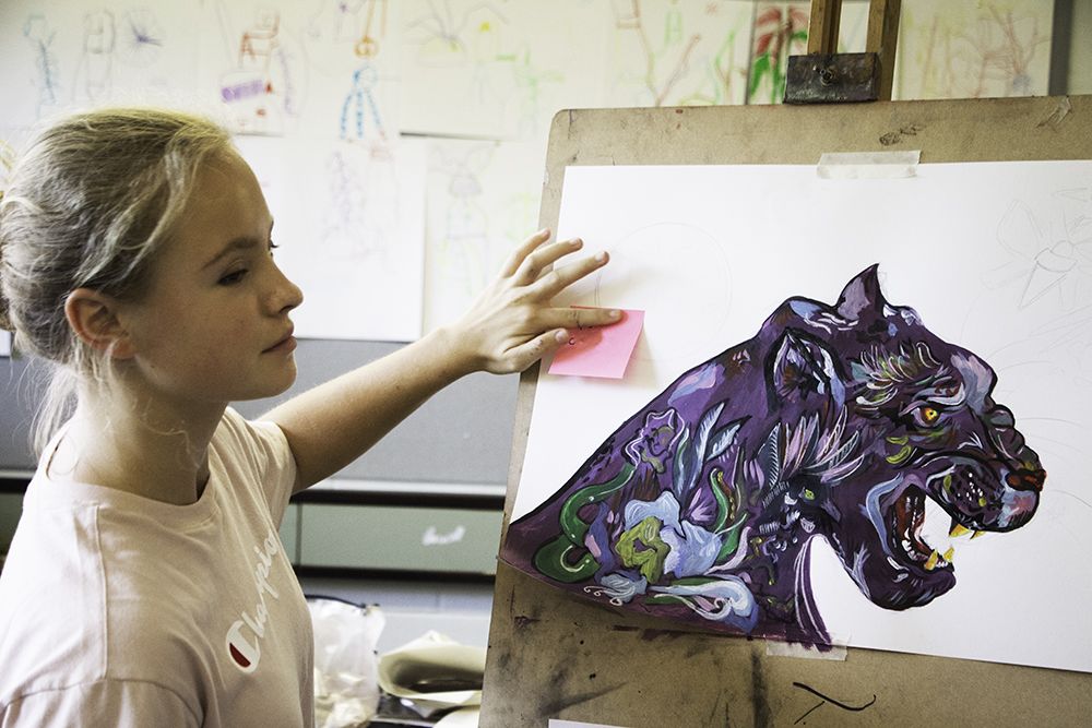 Art and Design Residential Summer School for 13 to 16 Year Olds student working