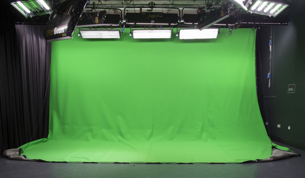 A green screen backdrop 