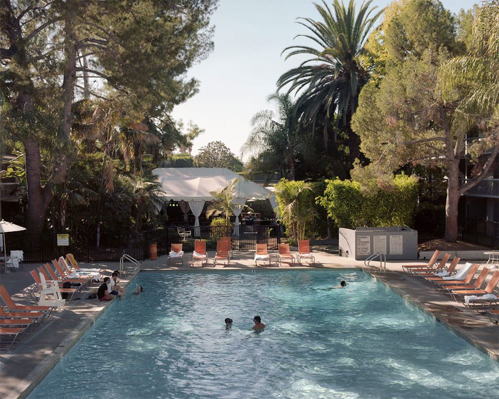 A photograph of a swimming pool in Altadena, California.