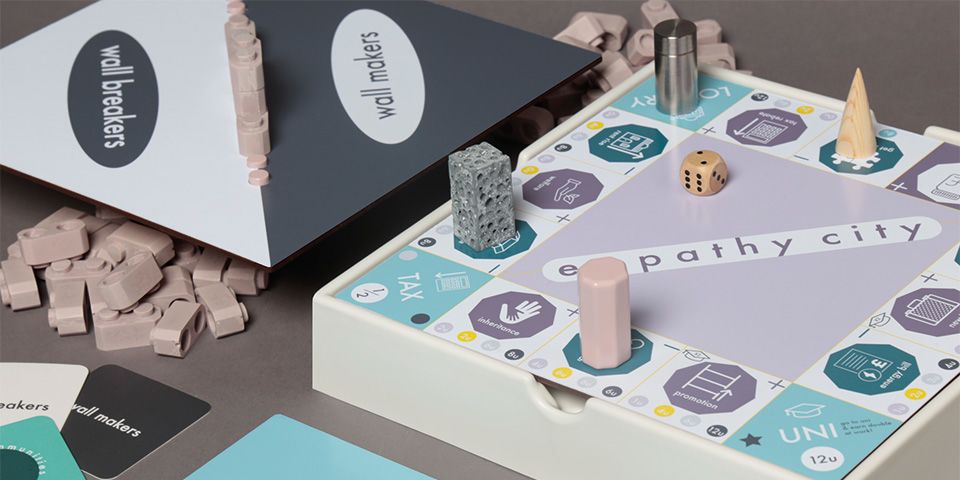 A pastel coloured board game.