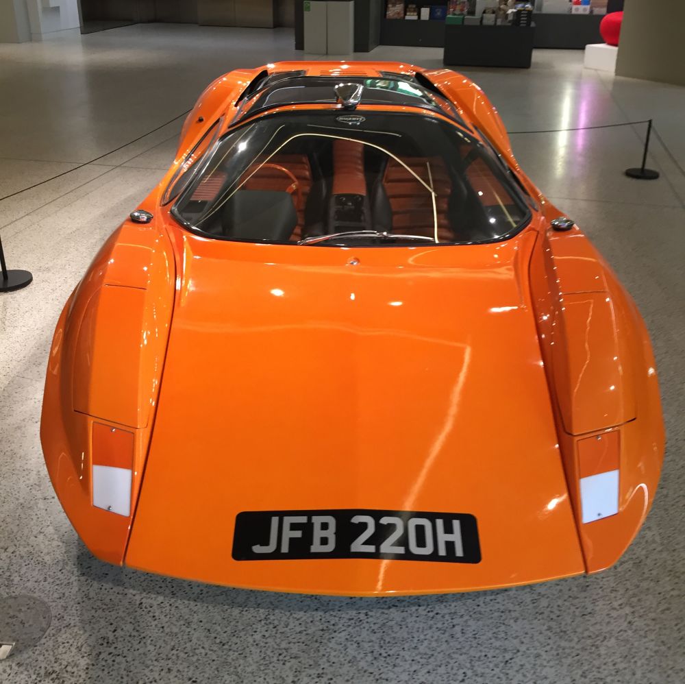 An orange sports car