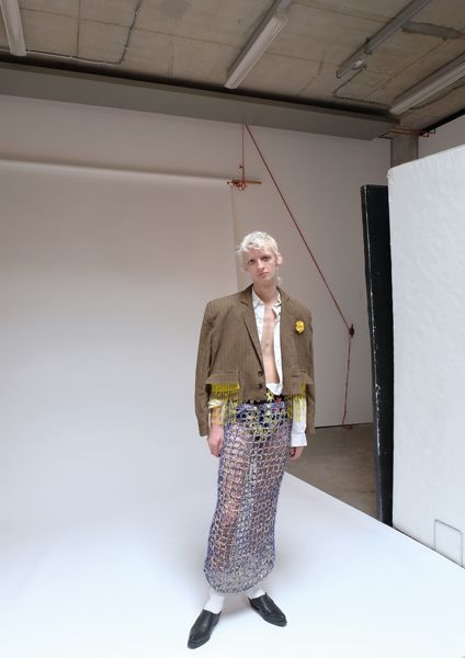 Male model wearing Charles Jeffrey collaboration