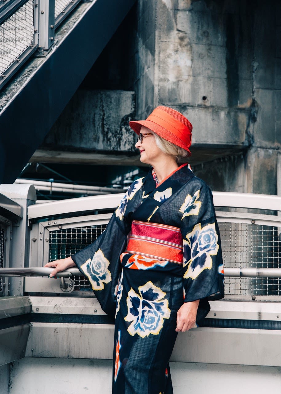 Sheila cliffe wearing a kimono