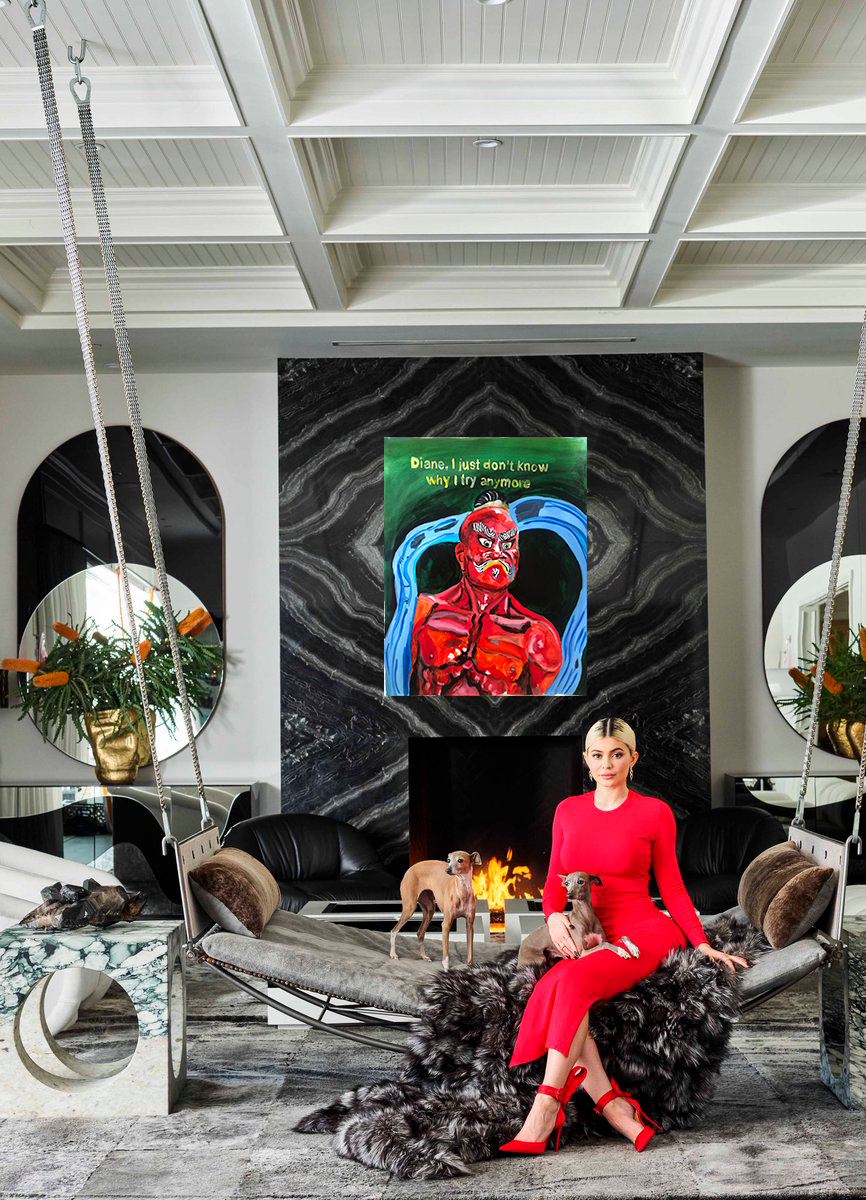 woman on a futuristic sofa