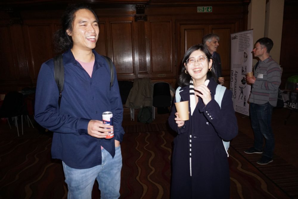 two students laughing