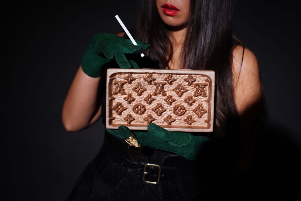 Remake of Louis Vuitton bag out of wood