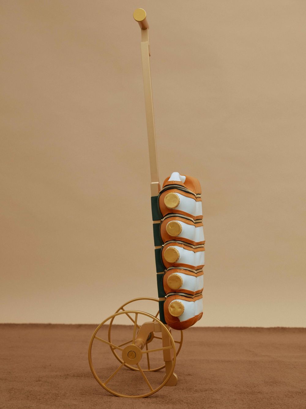 A bottle holder with wheels