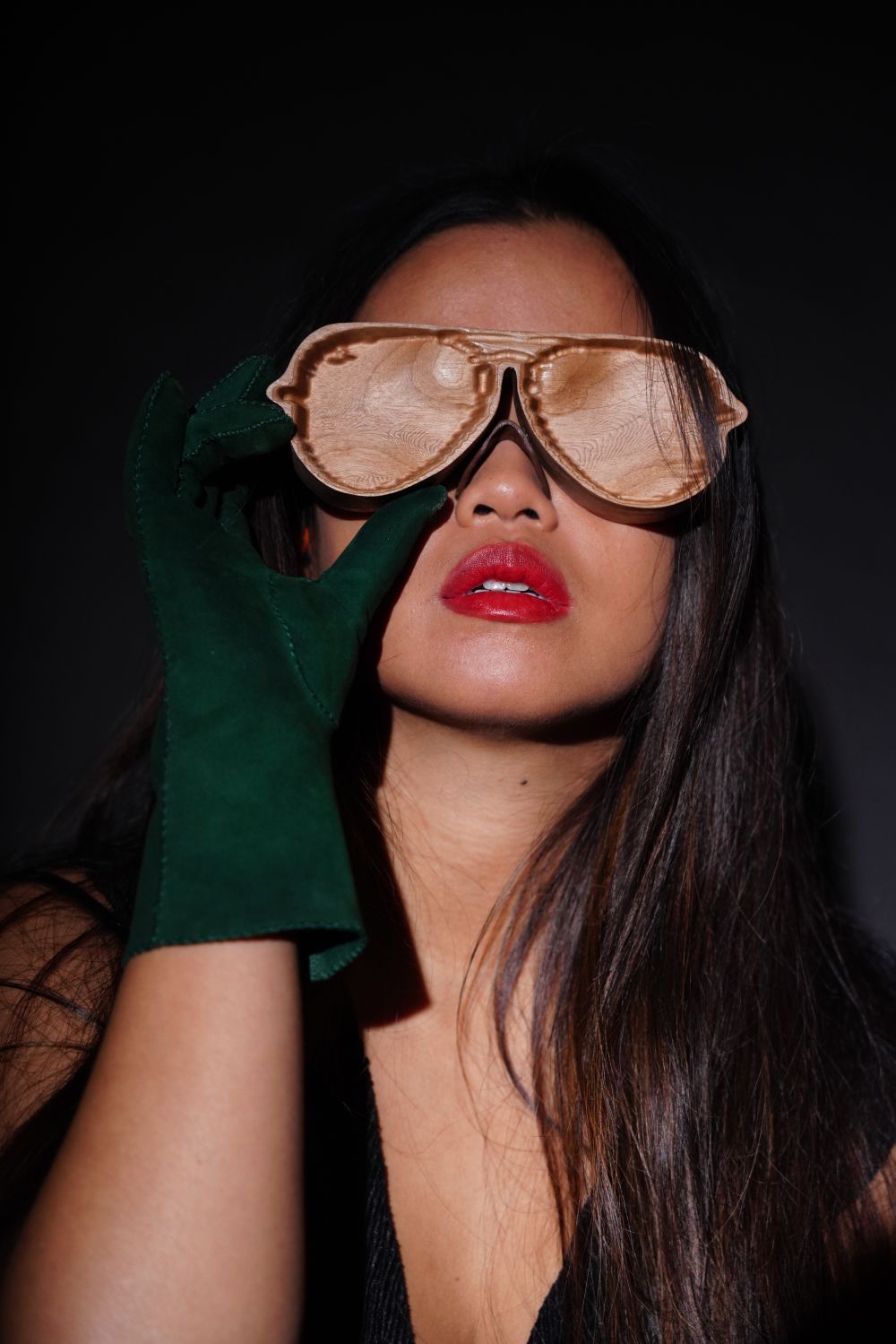 Remake of rayban sunglasses being worn my model