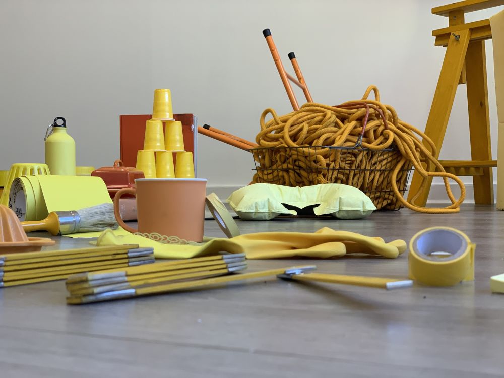 Collection of yellow themed objects
